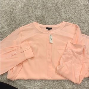 NWT Talbots blouse washable silk, peach
